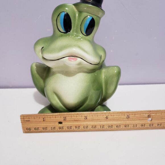Planter Ceramic Frog Top Hat Home Country Farmhouse Decor 6"×4" - Picture 9 of 9